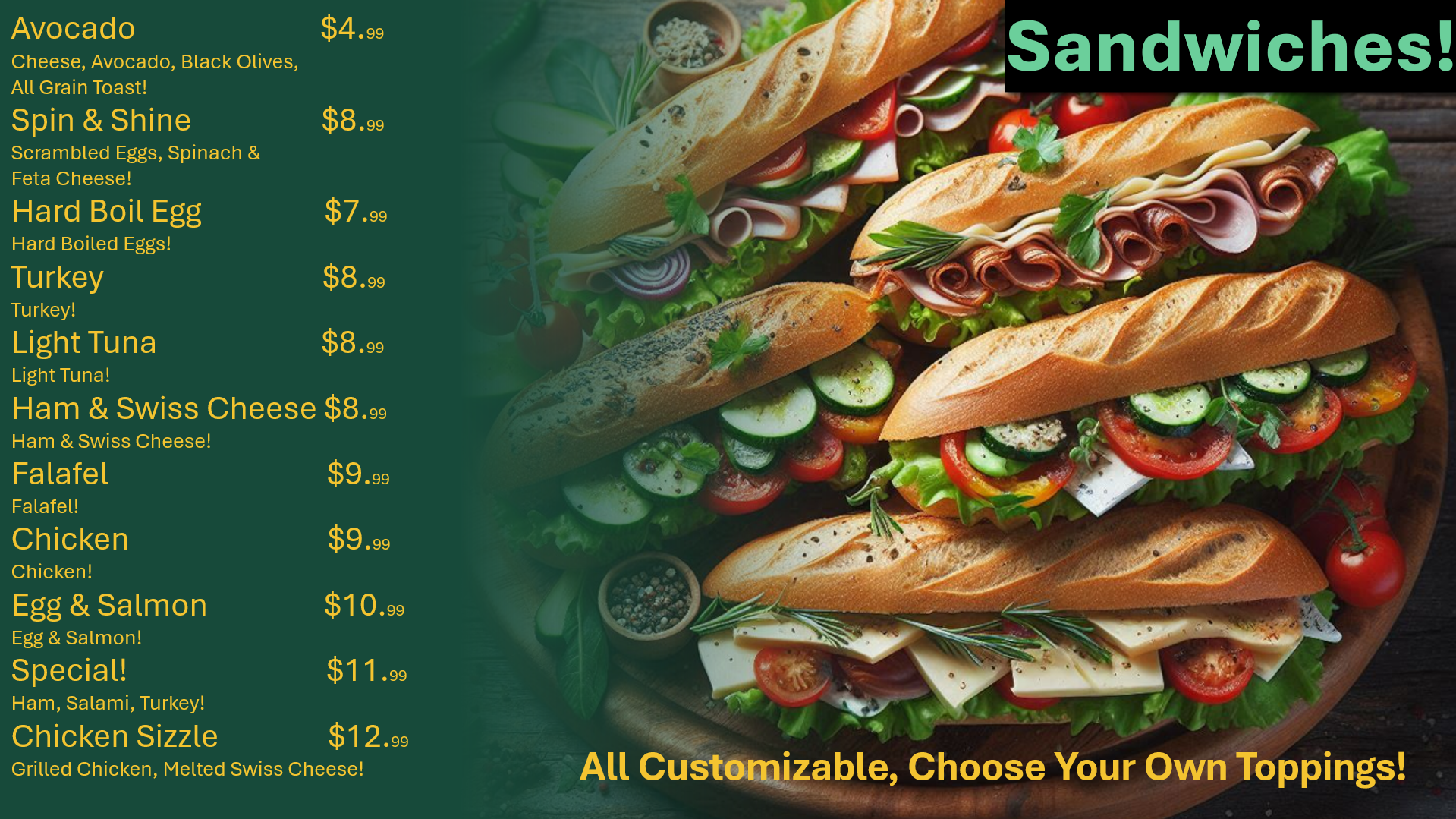 Freshly Made Sandwiches